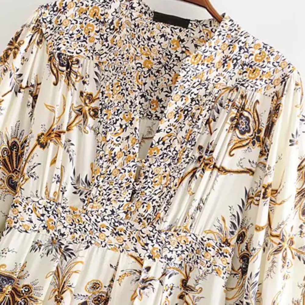 NEW MILA BOHO GYPSY HIPPIE FLORAL TUNIC DRESS GOWN - Picture 7 of 7
